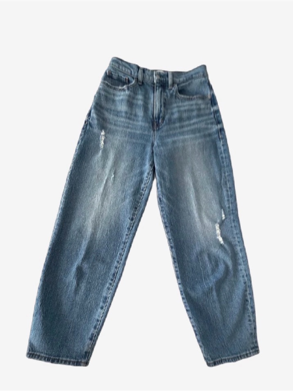 Evereve High-Rise Barrel Leg Jeans in Faded Blue